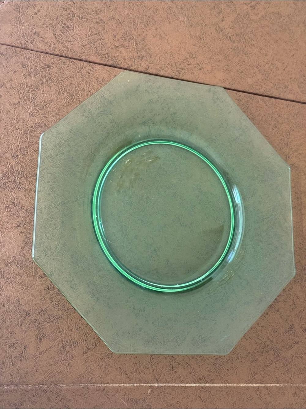 Vintage Green Uranium Depression Glass Platter 13”